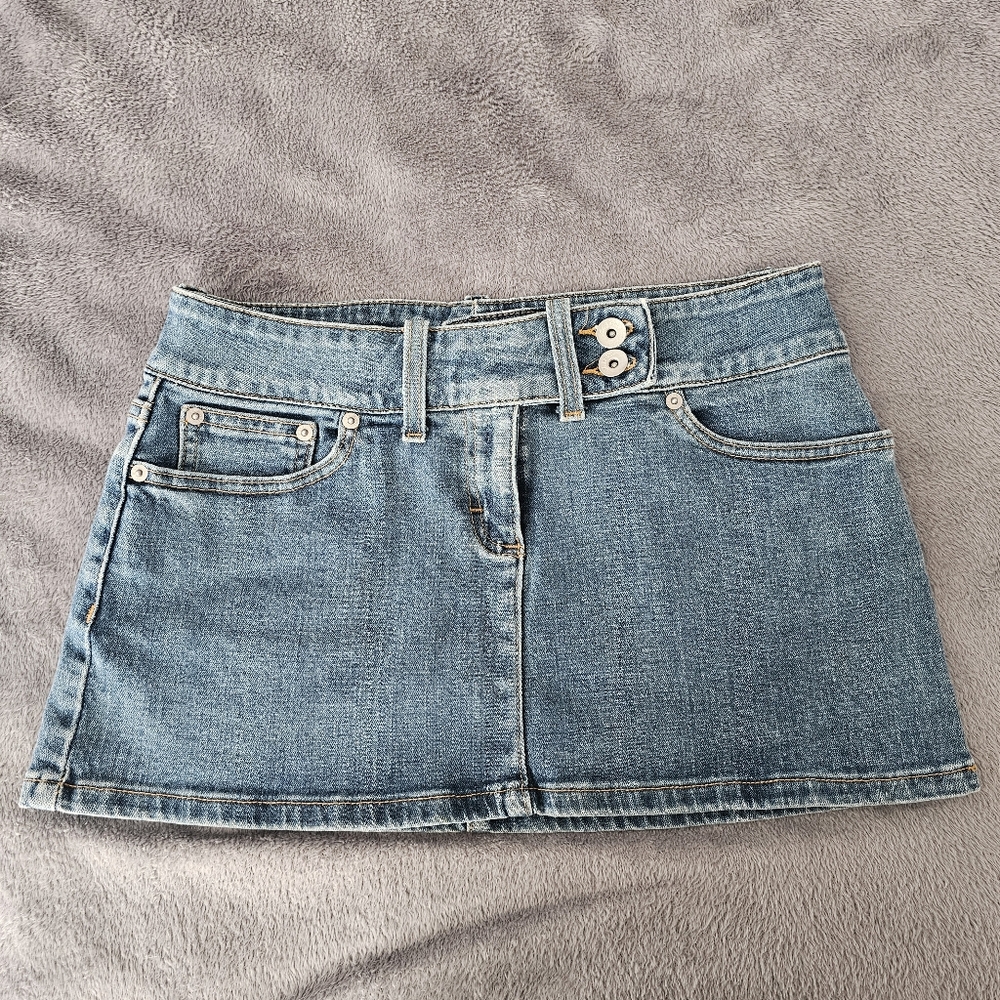Calvin Klein Y2K Blue Denim Mini Skirt Size 7